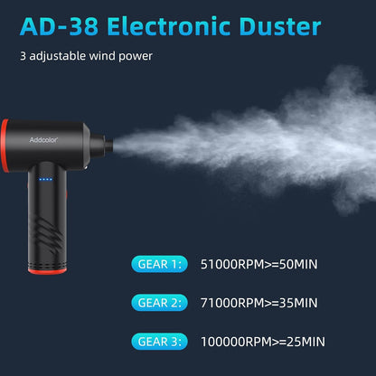 Compressed Air Duster 6000Mah Battery - Electric Air Duster | Keyboard Cleaner 3 Adjustable Wind Speeds with LED, Dust Removing Installations for Cleaning Purposes