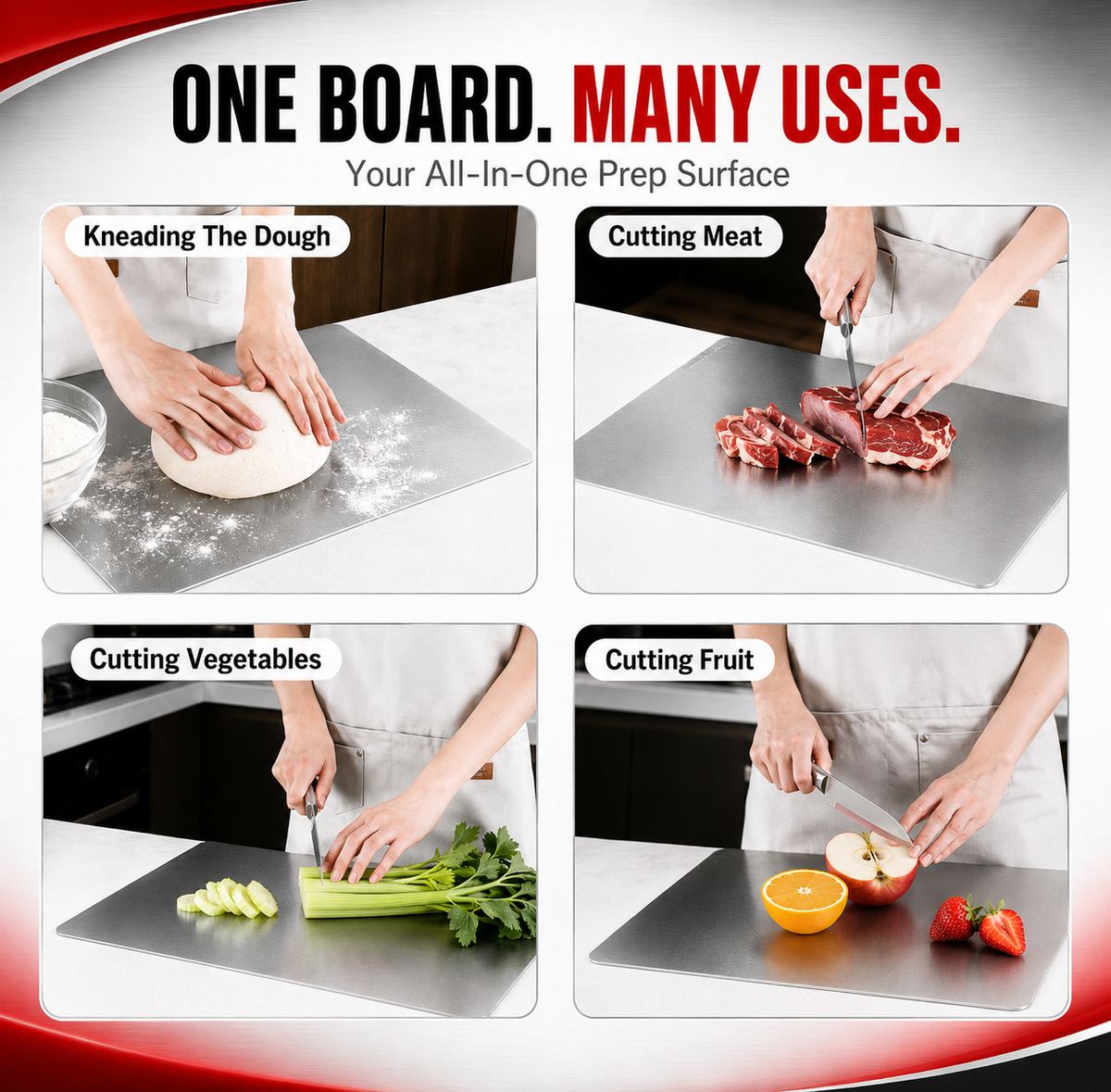 SteelSlice™ - Stain less Steel Cutting Board 2.0