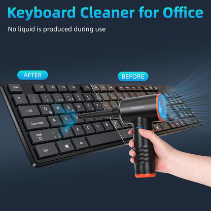 Compressed Air Duster 6000Mah Battery - Electric Air Duster | Keyboard Cleaner 3 Adjustable Wind Speeds with LED, Dust Removing Installations for Cleaning Purposes