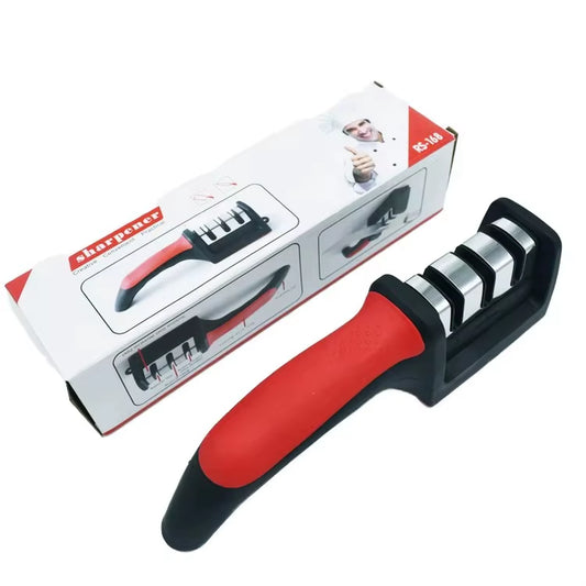 Knife Sharpener Handheld Multi-Function 3 Stages Type Quick Sharpening Tool with Non-Slip Base