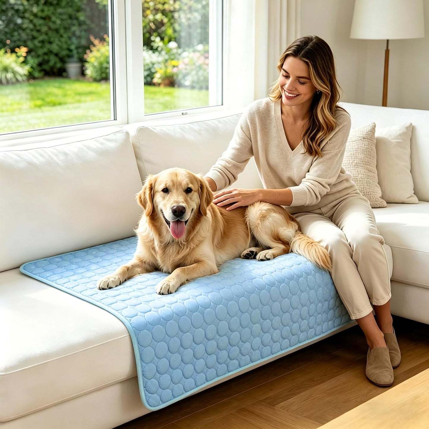 Dog Cooling Mat,Upgraded Arc-Chill Non-Slip Cool Pad | Cooling Mat for Dogs Q-Max 0.4 Breathable Washable,Foldable,Suit for Indoor Outdoor Summer Use for Cats Dogs